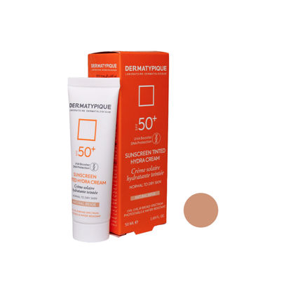 کرم ضد آفتاب رنگی درماتیپیک مدل مرطوب کننده مناسب برای پوست معمولی تا خشک با SPF50+